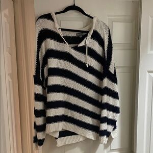Striped Navy and White Women's Sweater